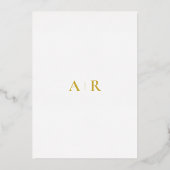 金箔の書道モダン書結婚の 箔招待状 (裏面)