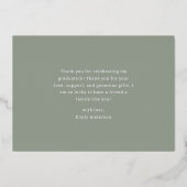 金箔の書道卒業写真ありがとう 箔招待状 (裏面)