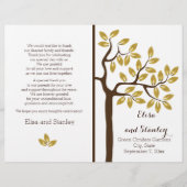 金箔の木の折りモダン畳み式結婚式 (正面)