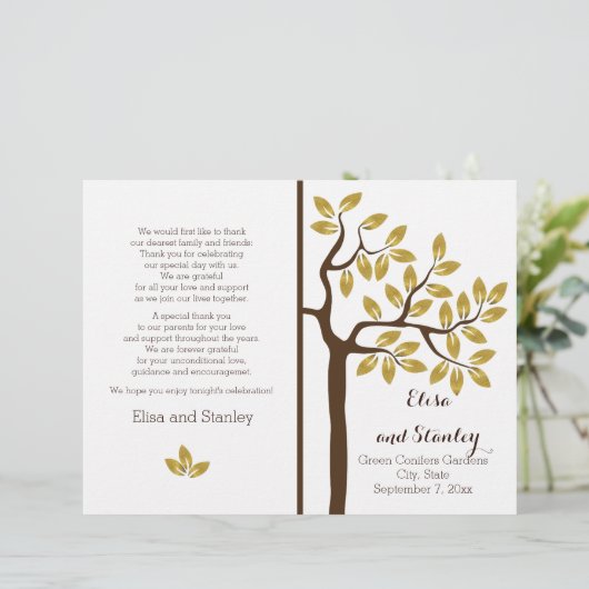 金箔の木の折りモダン畳み式結婚式 (スタンド正面)