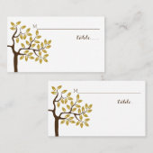 金箔の木モダンの結婚座席表 プレイスカード (正面/裏面)