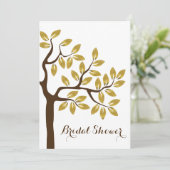 金箔の木モダンブライダルシャワー結婚ズ 招待状 (スタンド正面)