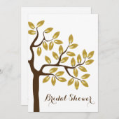 金箔の木モダンブライダルシャワー結婚ズ 招待状 (正面/裏面)