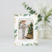 金箔の松の針フォトシーズンのご挨拶 シーズンポストカード (スタンド正面)