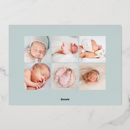 金箔の枝を箔の誕生発表 箔招待状 (裏面)