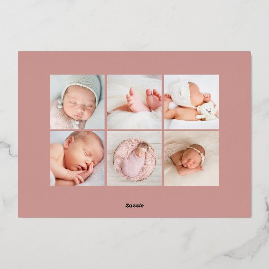 金箔の枝を箔の誕生発表 箔招待状 (裏面)