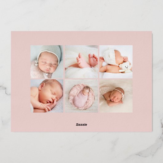 金箔の枝を箔の誕生発表 箔招待状 (裏面)