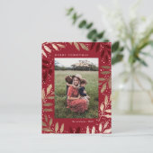 金箔の枝メリークリスマスフォト シーズンポストカード (スタンド正面)