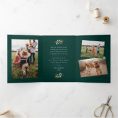 金箔の枝メリークリスマス5写真 三つ折りクリスマスカード (内部)