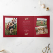 金箔の枝メリークリスマス5写真 三つ折りクリスマスカード (内部)