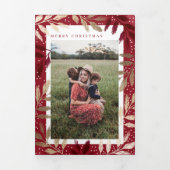 金箔の枝メリークリスマス5写真 三つ折りクリスマスカード (カバー)