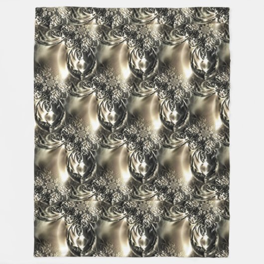 金箔の真珠 フリースブランケット (正面)