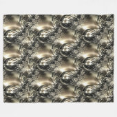 金箔の真珠 フリースブランケット (正面(横))