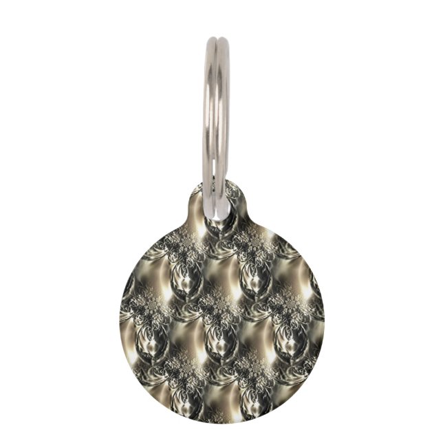 金箔の真珠 ペット　ネームタグ (正面)