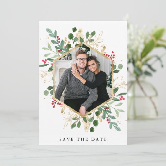 金箔の緑が白 |幾何学的な写真の休日 セーブザデート (スタンド正面)