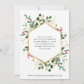 金箔の緑が白 |幾何学的な写真の休日 セーブザデート (裏面)