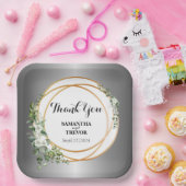 金箔の緑:カスタムのボタニカルステッカー ペーパープレート (パーティー)