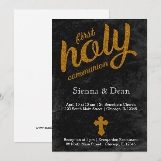 金箔の聖餐式 招待状 (正面/裏面)