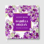 金箔の花の紫の結婚宝庫の写真 ゲストブック (正面)