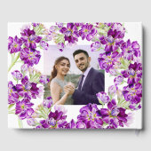 金箔の花の紫の結婚宝庫の写真 ゲストブック (裏面)