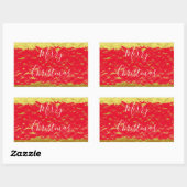 金箔の赤いきらびやかな輝きがクリスマスのお祝い 長方形シール (シート)