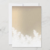 金箔の雪の松の文字列ライト赤ちゃんシャワー 招待状 (裏面)