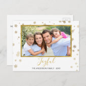 金箔の雪の結晶の喜びフォトカード シーズンポストカード (正面/裏面)