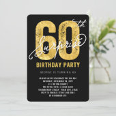 金箔はっきりしたサプライズ60歳誕生パーティー招待状 招待状 (スタンド正面)