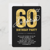 金箔はっきりしたサプライズ60歳誕生パーティー招待状 招待状 (正面)