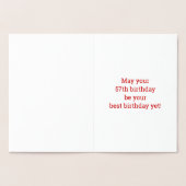 金箔はっきりした「57歳!」 誕生日カード 箔カード (内部)