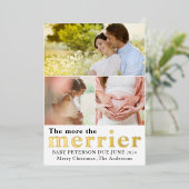 金箔は妊娠写真メリーを多く 箔招待状 (立ち正面)