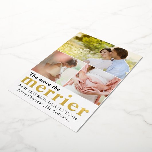 金箔は妊娠写真メリーを多く 箔招待状 (回転した状態)