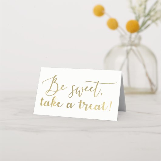 金箔は甘いトリートスクリプトテーブルを取る プレイスカード (正面)