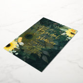 金箔ひまわり素朴ブライダルシャワーQRコード 箔招待状 (回転した状態)