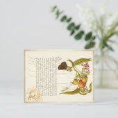 金箔を施したイニシャルヴィンテージの巻き毛 シーズンポストカード (スタンド正面)