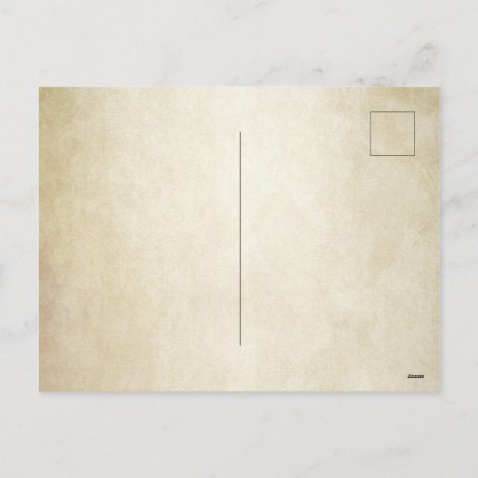 金箔を施したイニシャルヴィンテージの巻き毛 シーズンポストカード (裏面)