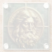 金箔を施した大理石の上にアブソリューションでエレガンス ガラスコースター (裏面)