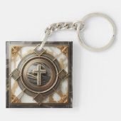 金箔を施した大理石の上にアブソリューションでエレガンス キーホルダー (裏面)