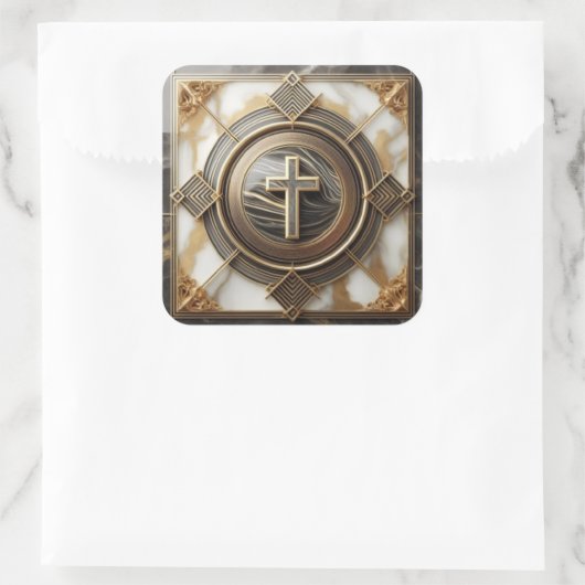 金箔を施した大理石の上にアブソリューションでエレガンス スクエアシール (バッグ)