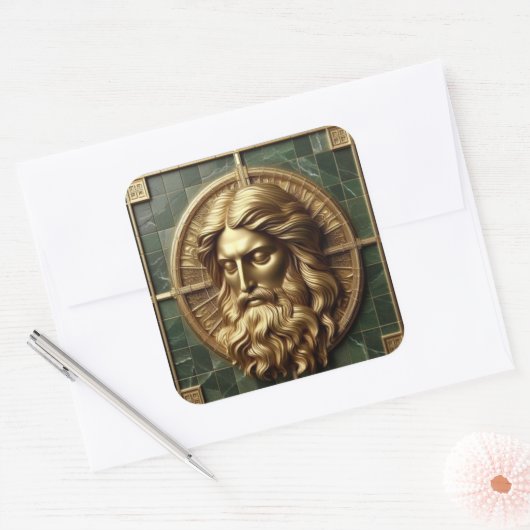 金箔を施した大理石の上にアブソリューションでエレガンス スクエアシール (封筒)