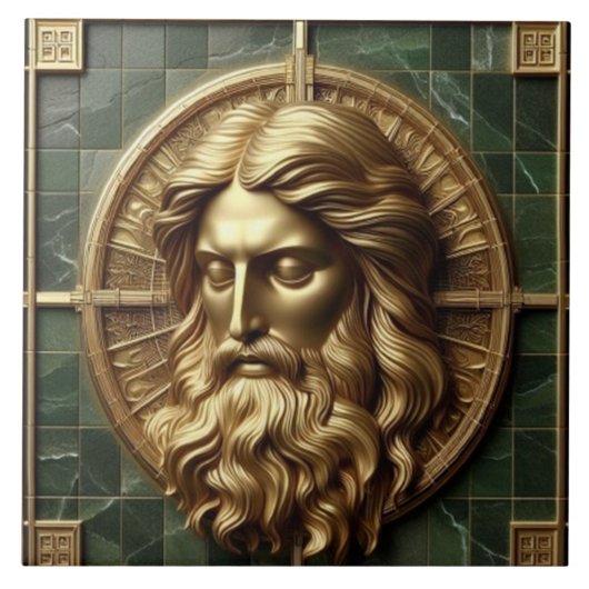 金箔を施した大理石の上にアブソリューションでエレガンス タイル (正面)