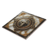 金箔を施した大理石の上にアブソリューションでエレガンス タイル (側面)