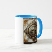 金箔を施した大理石の上にアブソリューションでエレガンス マグカップ (正面右)