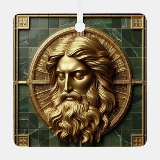 金箔を施した大理石の上にアブソリューションでエレガンス メタルオーナメント (正面)