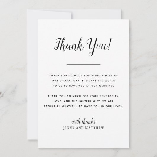 金箔を施した結婚熱帯の写真 サンキューカード (裏面)