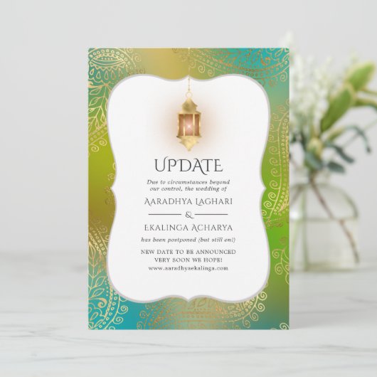 金箔アラビアンボリウッド結婚のアップデート 招待状 (スタンド正面)