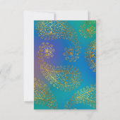 金箔アラビアンボリウッド結婚ズ 出欠カード (裏面)