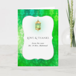 金箔アラビア·ボリウッ結婚ドの写真 サンキューカード