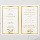 金箔アンパサンドスクロール葉結婚式プログラム (裏面)