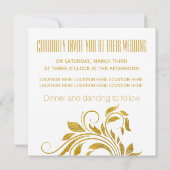 金箔アンパサンド華美フラ結婚イフローラ 招待状 (裏面)